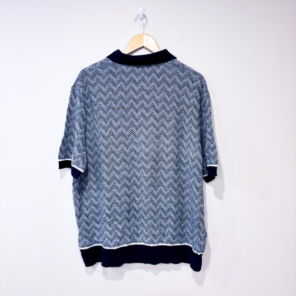 TED BAKER LONDON – Blue knitted polo shirt | Wool blend | 3XL - Picture 9 of 9